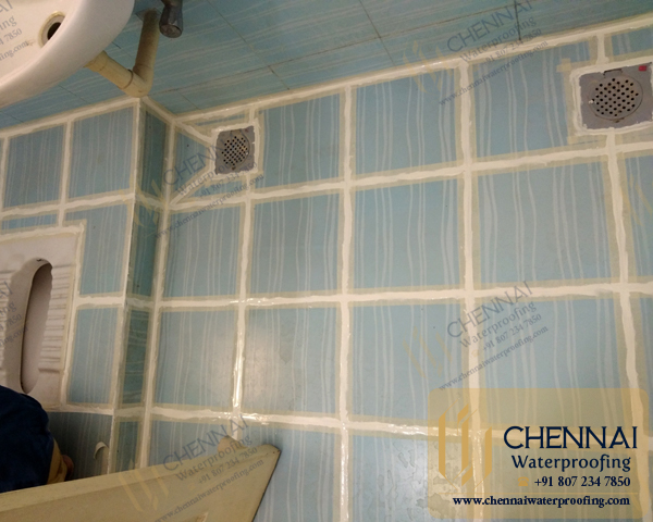 Bathroom Waterproofing - Bathroom Tile Joint Epoxy Waterproofing, Ishayara Appartment, Medavakam, Chennai